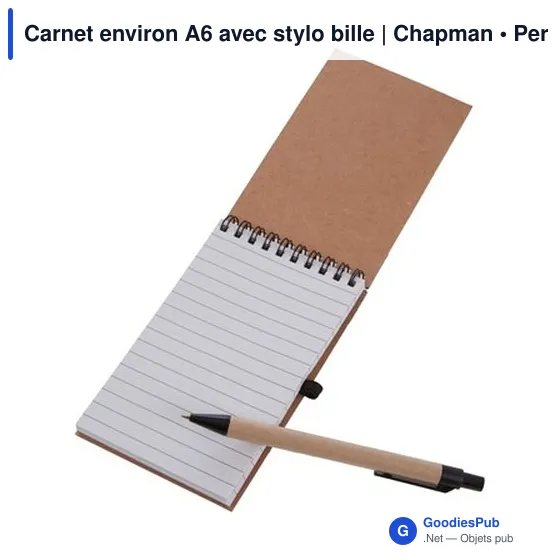 Carnet environ A6 avec stylo bille | Chapman - Image 5