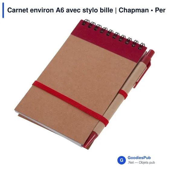Carnet environ A6 avec stylo bille | Chapman - Image 6