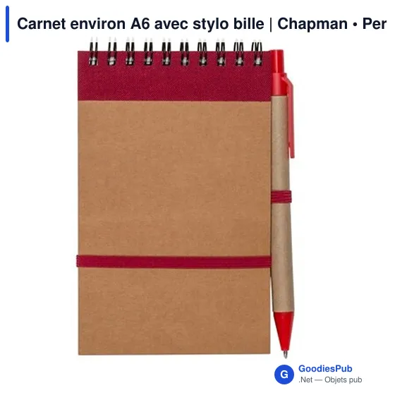Carnet environ A6 avec stylo bille | Chapman - Image 7