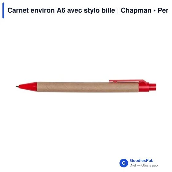 Carnet environ A6 avec stylo bille | Chapman - Image 9