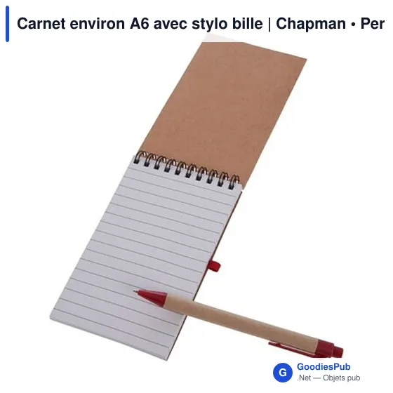 Carnet environ A6 avec stylo bille | Chapman - Image 10