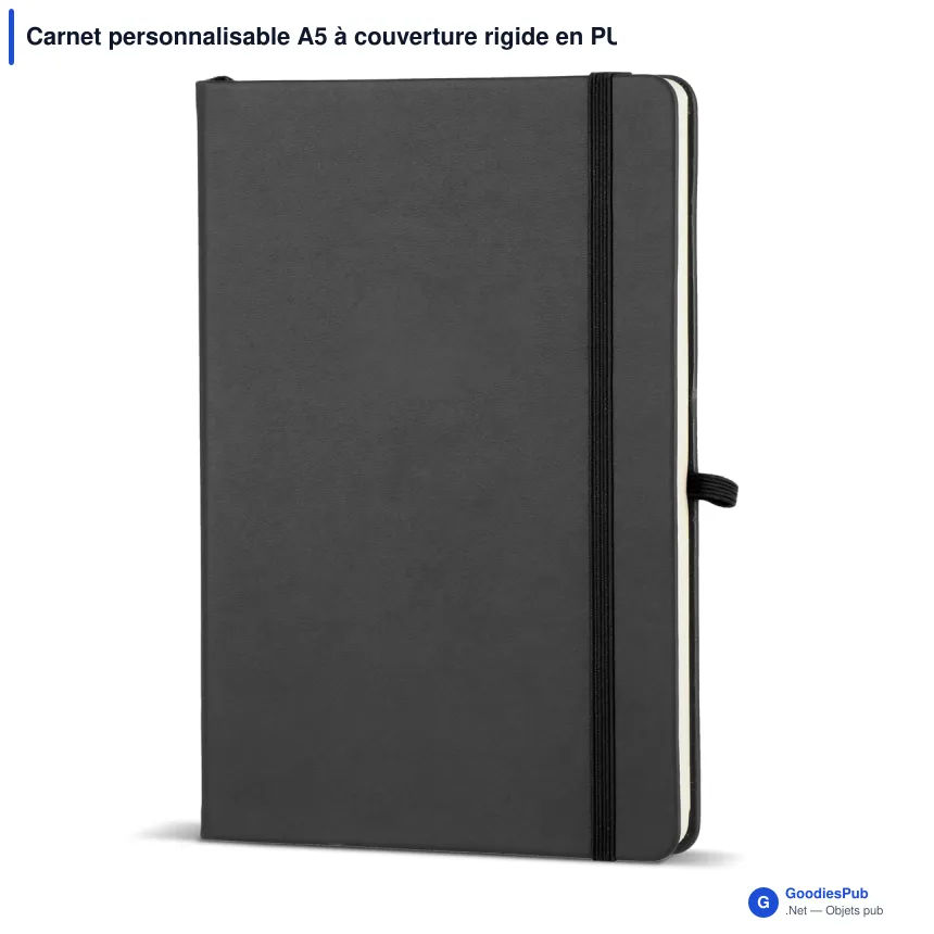 Carnet personnalisable A5 à couverture rigide en PU avec logo - Iroko - Image 2