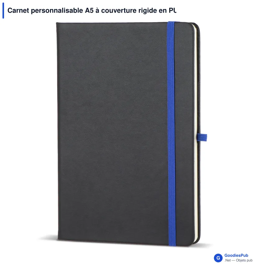 Carnet personnalisable A5 à couverture rigide en PU avec logo - Iroko - Image 3