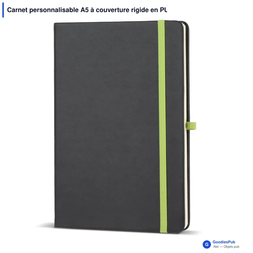 Carnet personnalisable A5 à couverture rigide en PU avec logo - Iroko - Image 4