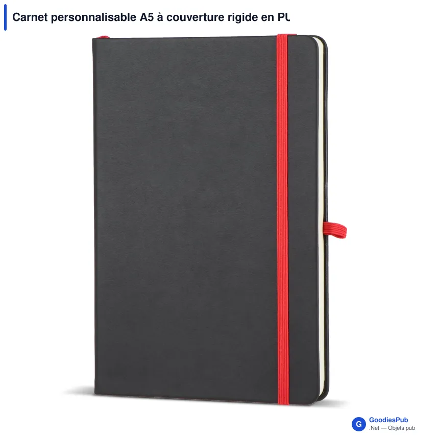 Carnet personnalisable A5 à couverture rigide en PU avec logo - Iroko - Image 5