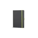 Variante Noir / Vert clair - Carnet personnalisable A5 à couverture rigide en PU avec logo - Iroko