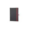 Variante Noir / rouge - Carnet personnalisable A5 à couverture rigide en PU avec logo - Iroko