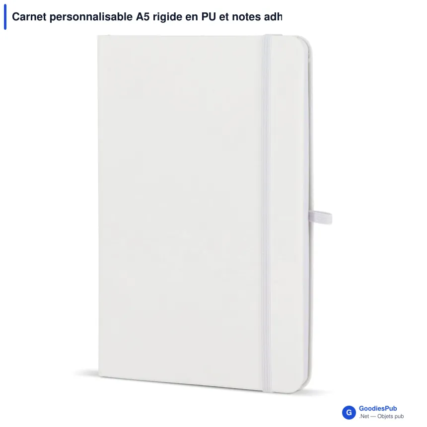 Carnet personnalisable A5 rigide en PU et notes adhésives avec logo - Olmo - Image 2