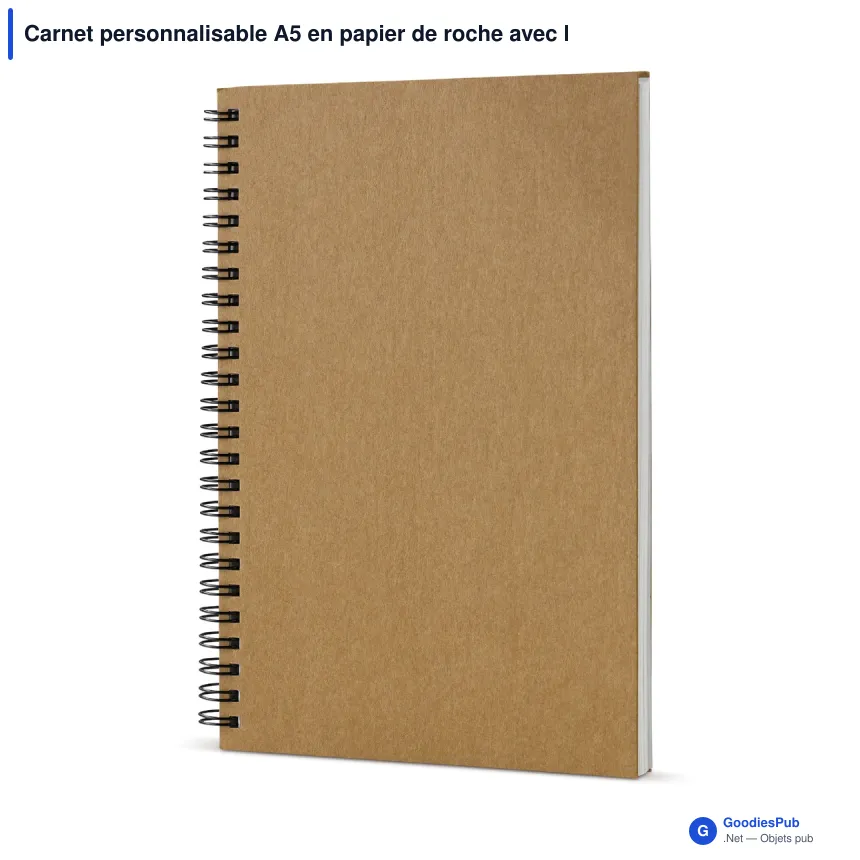 Carnet personnalisable A5 en papier de roche avec logo - Papier de roche - Image 2