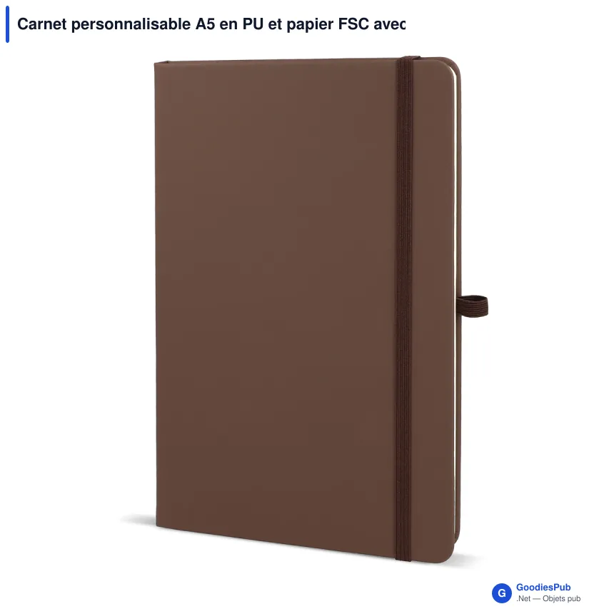 Carnet personnalisable A5 en PU et papier FSC avec logo - Sora A5 - Image 2
