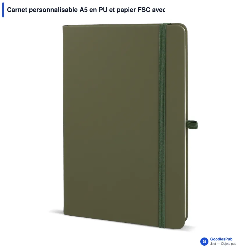 Carnet personnalisable A5 en PU et papier FSC avec logo - Sora A5 - Image 11