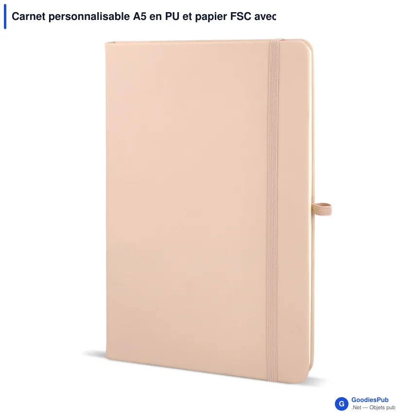 Carnet personnalisable A5 en PU et papier FSC avec logo - Sora A5 - Image 12