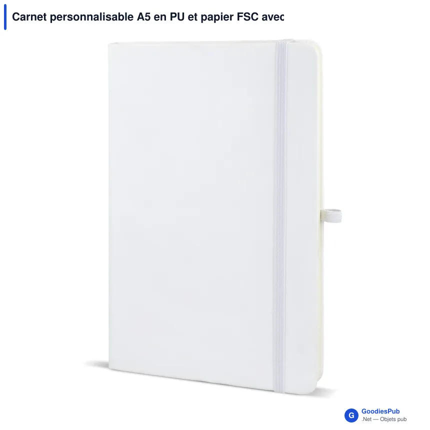 Carnet personnalisable A5 en PU et papier FSC avec logo - Sora A5 - Image 3