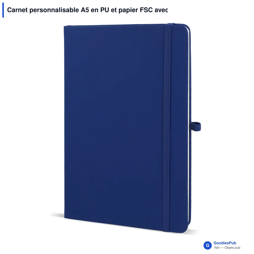Carnet personnalisable A5 en PU et papier FSC avec logo - Sora A5 - Image 4