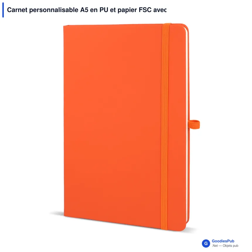 Carnet personnalisable A5 en PU et papier FSC avec logo - Sora A5 - Image 5