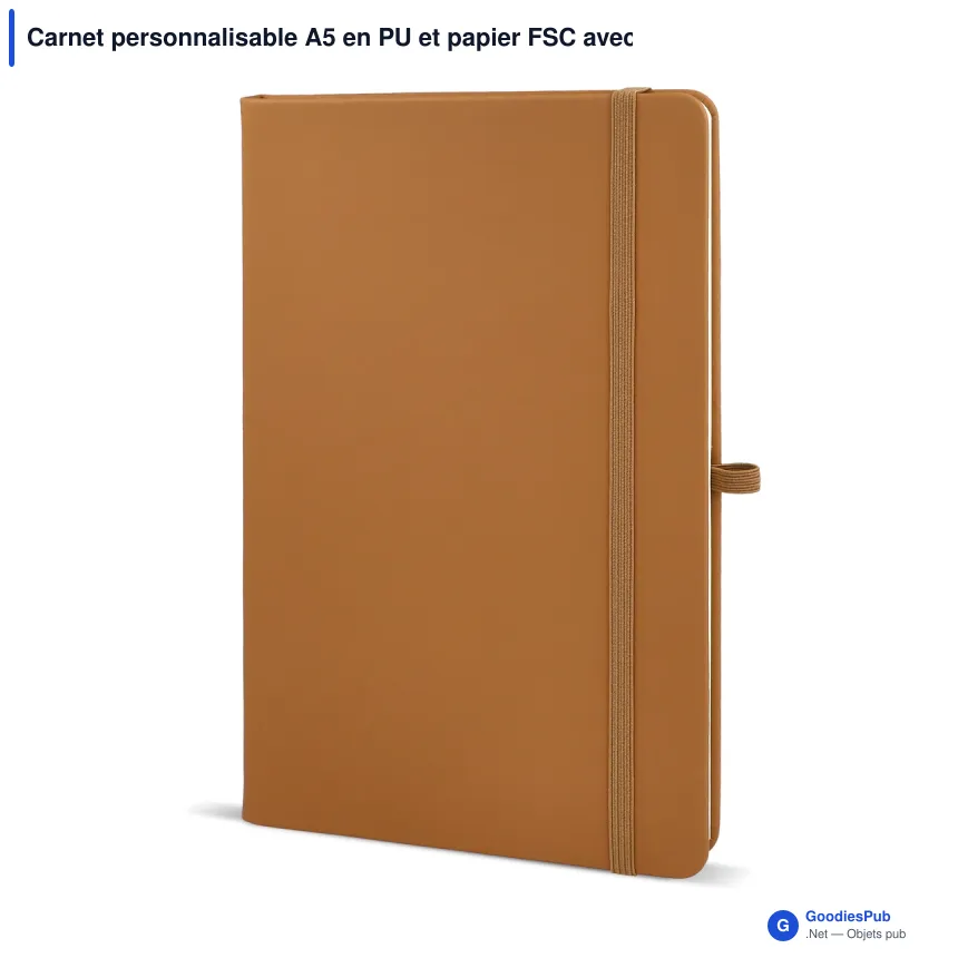 Carnet personnalisable A5 en PU et papier FSC avec logo - Sora A5 - Image 6