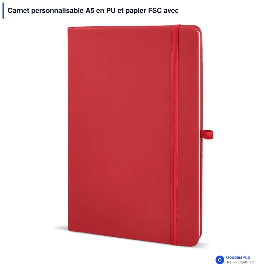 Carnet personnalisable A5 en PU et papier FSC avec logo - Sora A5 - Image 7