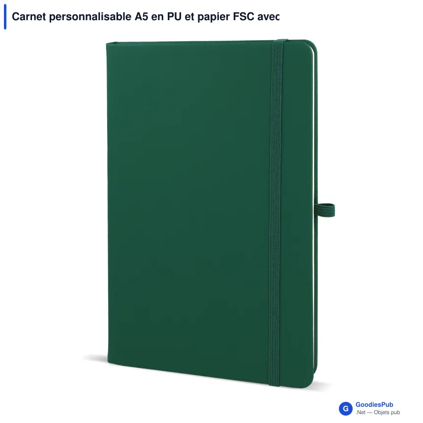 Carnet personnalisable A5 en PU et papier FSC avec logo - Sora A5 - Image 8