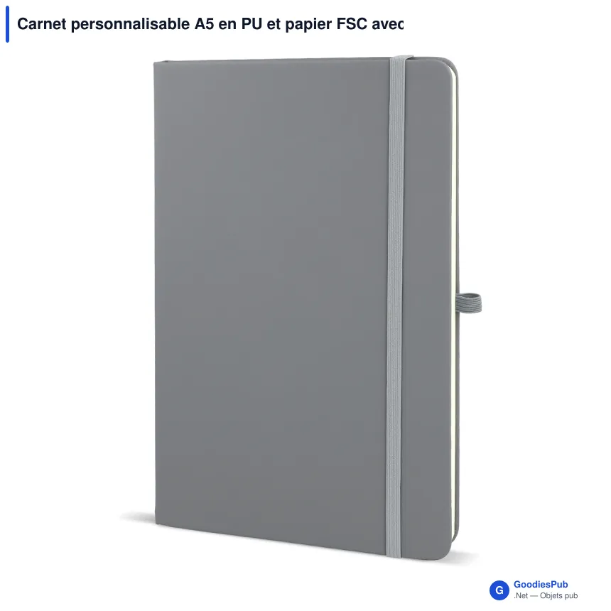 Carnet personnalisable A5 en PU et papier FSC avec logo - Sora A5 - Image 9
