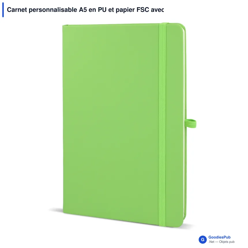 Carnet personnalisable A5 en PU et papier FSC avec logo - Sora A5 - Image 10