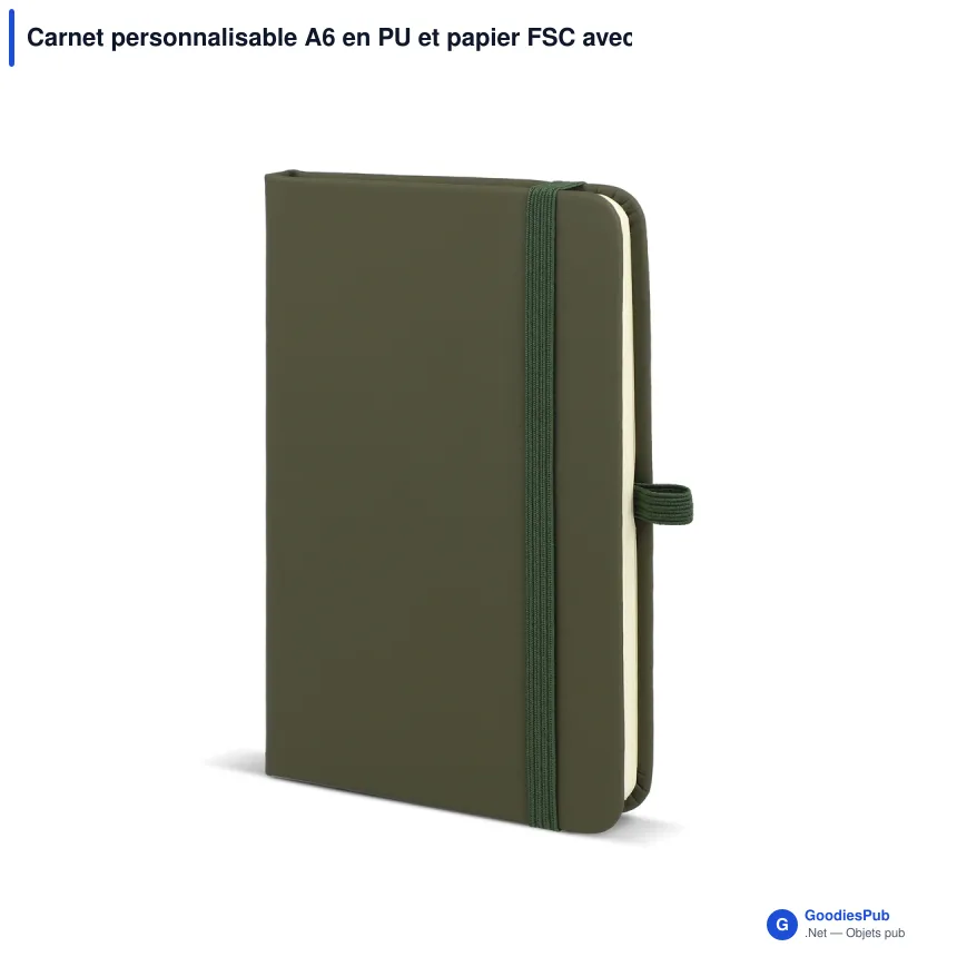 Carnet personnalisable A6 en PU et papier FSC avec logo - Sora A6 - Image 2