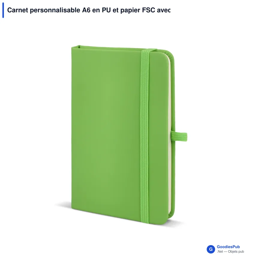 Carnet personnalisable A6 en PU et papier FSC avec logo - Sora A6 - Image 11