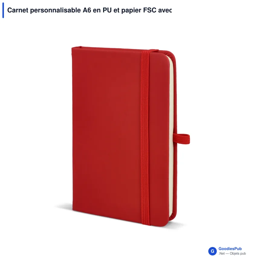 Carnet personnalisable A6 en PU et papier FSC avec logo - Sora A6 - Image 3