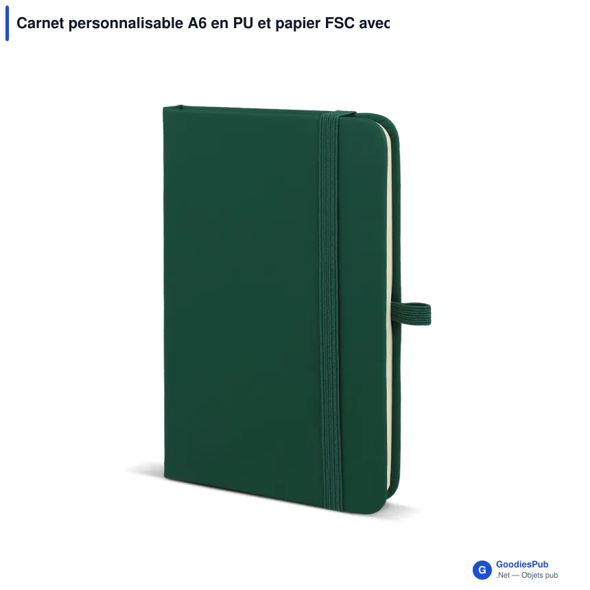 Carnet personnalisable A6 en PU et papier FSC avec logo - Sora A6 - Image 5
