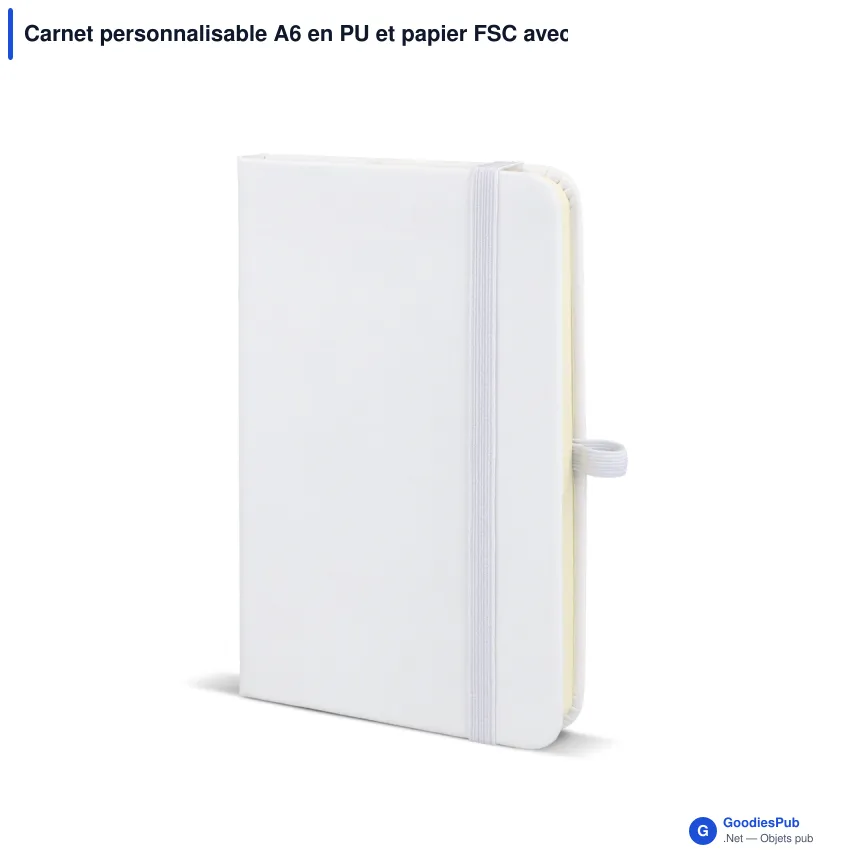 Carnet personnalisable A6 en PU et papier FSC avec logo - Sora A6 - Image 6