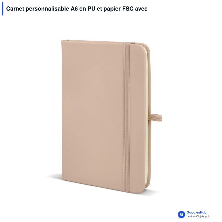 Carnet personnalisable A6 en PU et papier FSC avec logo - Sora A6 - Image 7