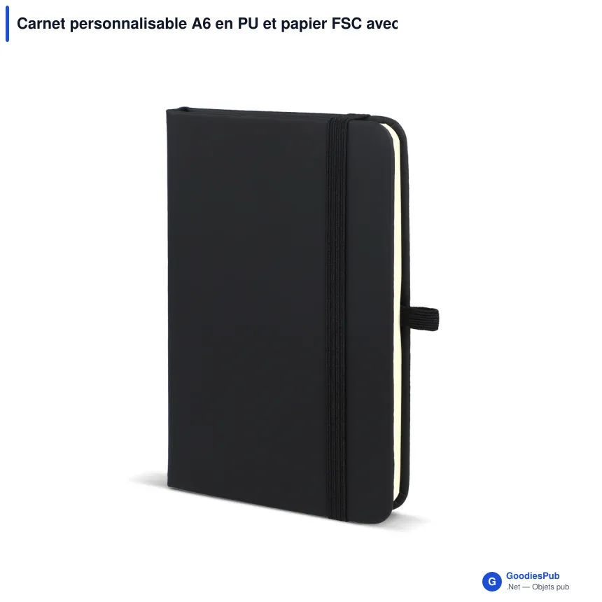 Carnet personnalisable A6 en PU et papier FSC avec logo - Sora A6 - Image 8