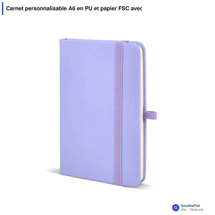 Carnet personnalisable A6 en PU et papier FSC avec logo - Sora A6 - Image 9