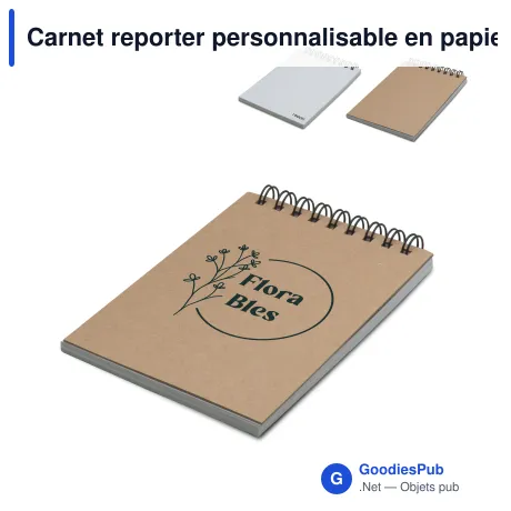 Carnet reporter personnalisable en papier de roche avec logo - Reporter