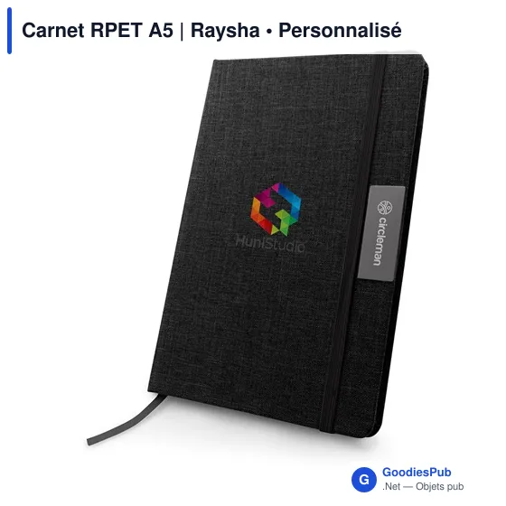 Carnet A5 personnalisable en RPET avec logo - Raysha - Image 1