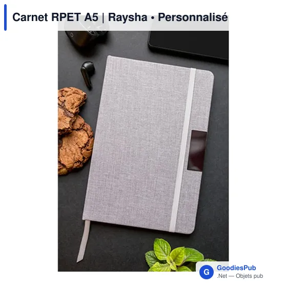 Carnet A5 personnalisable en RPET avec logo - Raysha - Image 2