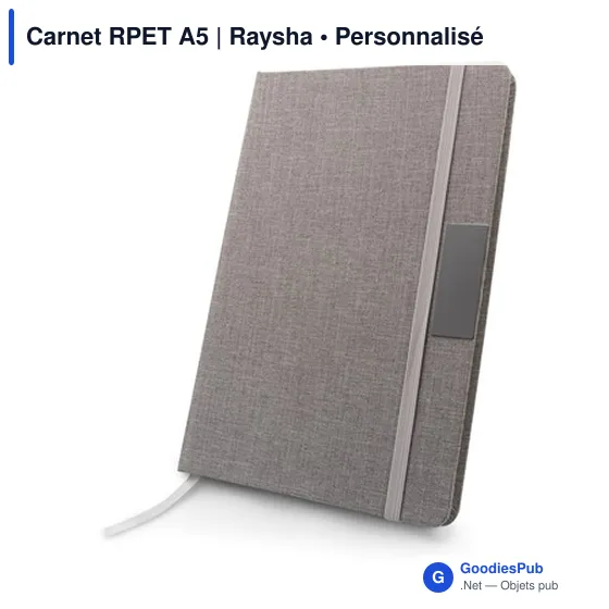 Carnet A5 personnalisable en RPET avec logo - Raysha - Image 12