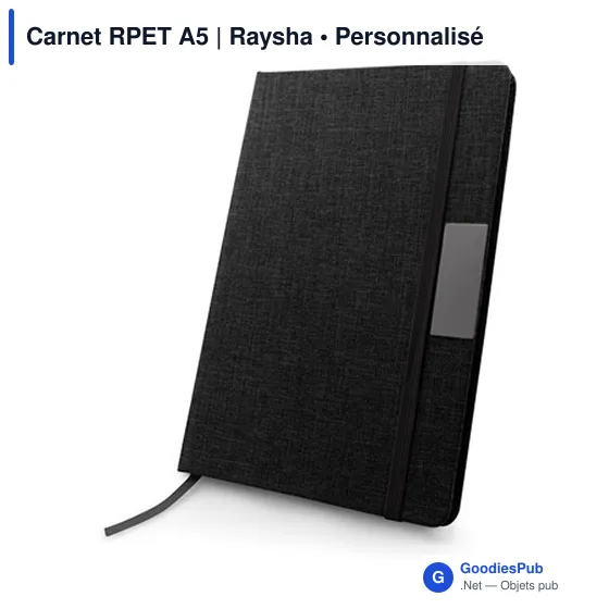 Carnet A5 personnalisable en RPET avec logo - Raysha - Image 3