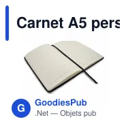Carnet A5 personnalisable en RPET avec logo - Raysha - Miniature 4