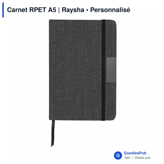 Carnet A5 personnalisable en RPET avec logo - Raysha - Image 5