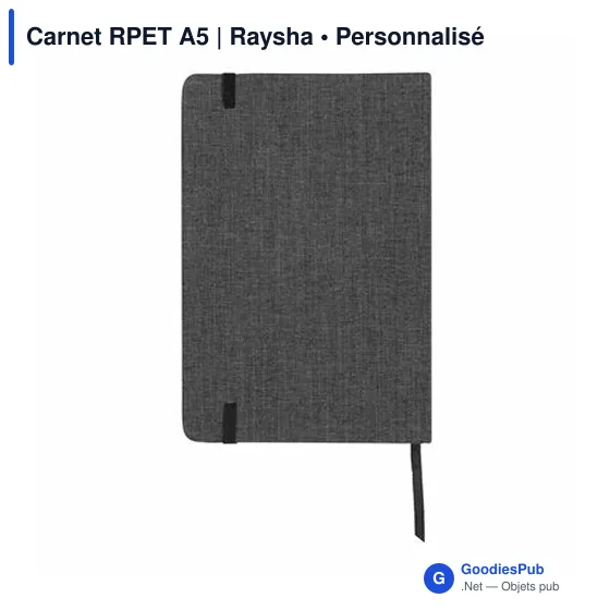 Carnet A5 personnalisable en RPET avec logo - Raysha - Image 6
