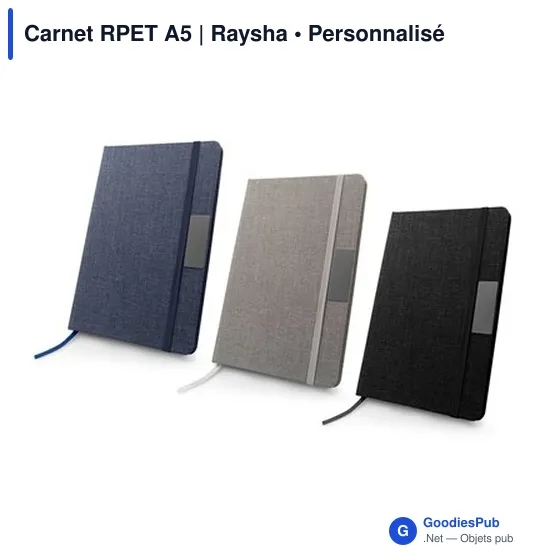 Carnet A5 personnalisable en RPET avec logo - Raysha - Image 7