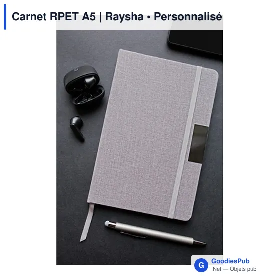 Carnet A5 personnalisable en RPET avec logo - Raysha - Image 8