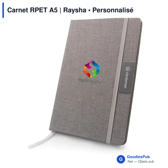 Carnet A5 personnalisable en RPET avec logo - Raysha - Image 10