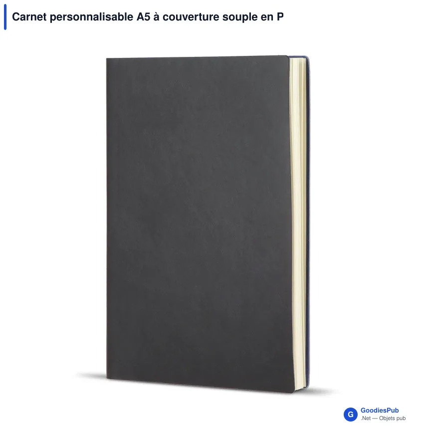 Carnet personnalisable A5 à couverture souple en PU avec logo - Yuzu - Image 3