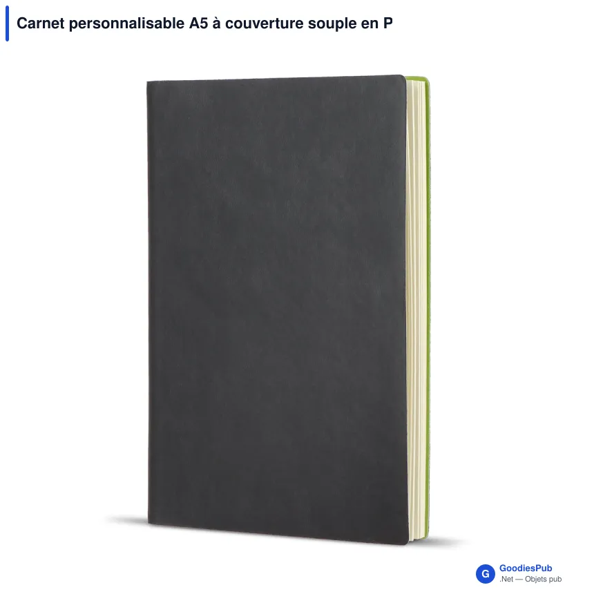 Carnet personnalisable A5 à couverture souple en PU avec logo - Yuzu - Image 5