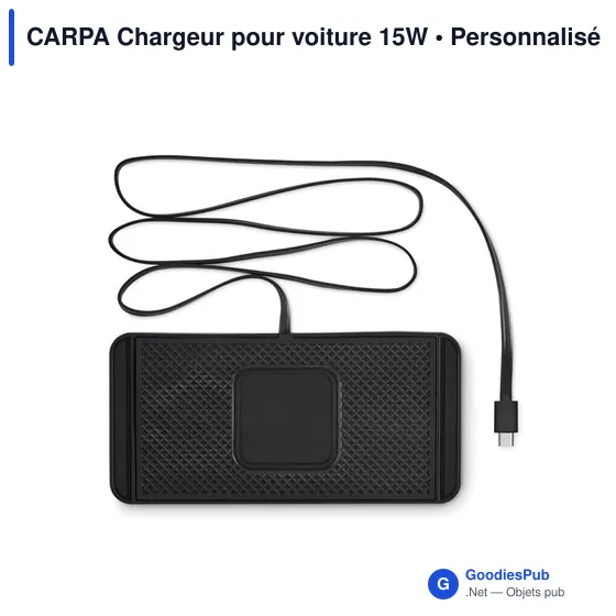 Chargeur sans fil personnalisable pour voiture avec logo - CARPA - Image 2