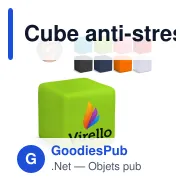 Cube anti-stress personnalisable 4,5 cm en mousse PU avec logo - 8 coloris - Miniature 1