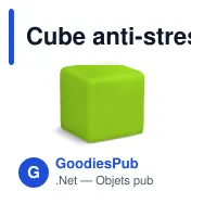 Cube anti-stress personnalisable 4,5 cm en mousse PU avec logo - 8 coloris - Miniature 6