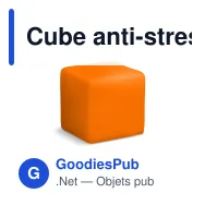Cube anti-stress personnalisable 4,5 cm en mousse PU avec logo - 8 coloris - Miniature 7