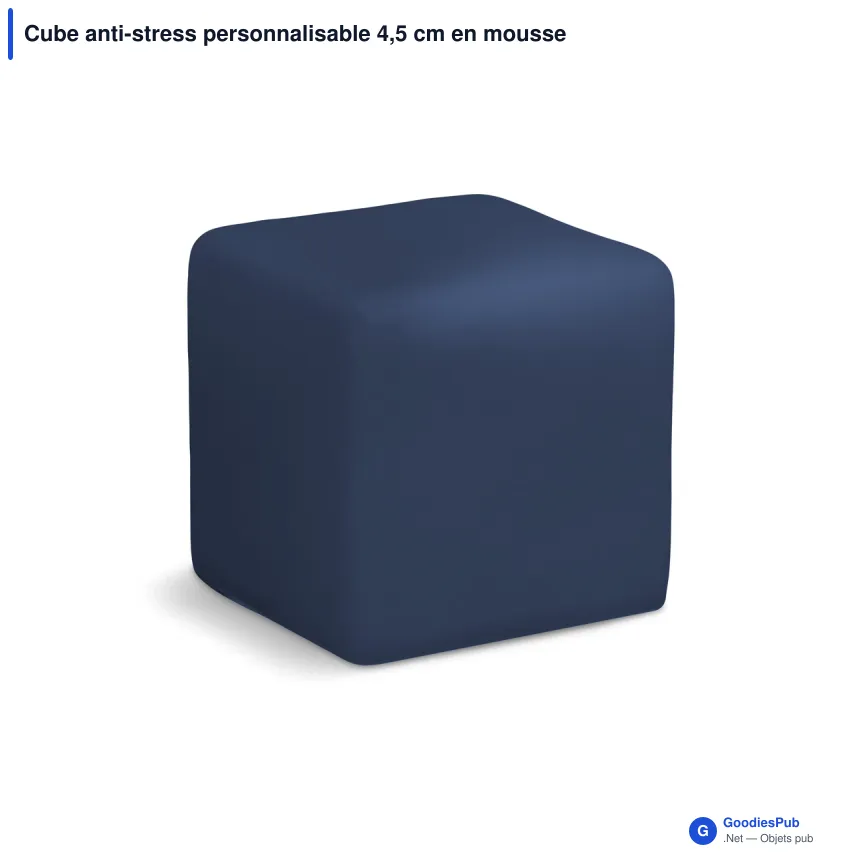 Cube anti-stress personnalisable 4,5 cm en mousse PU avec logo - 8 coloris - Image 9